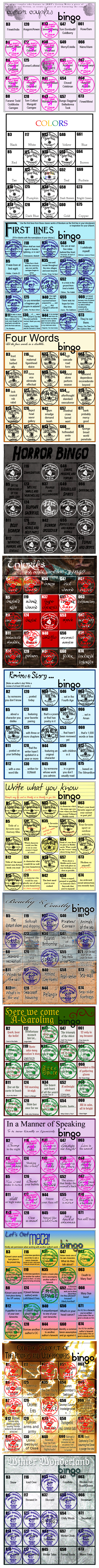 CrackinAndProudOfIt's Bingo Cards