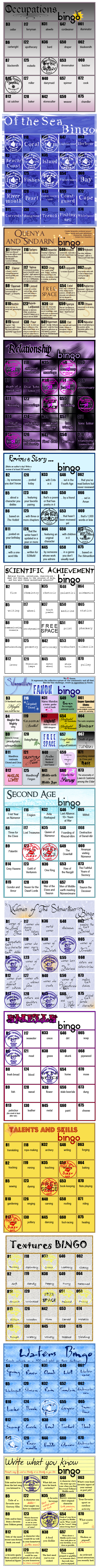 Elfscribe's Bingo Cards