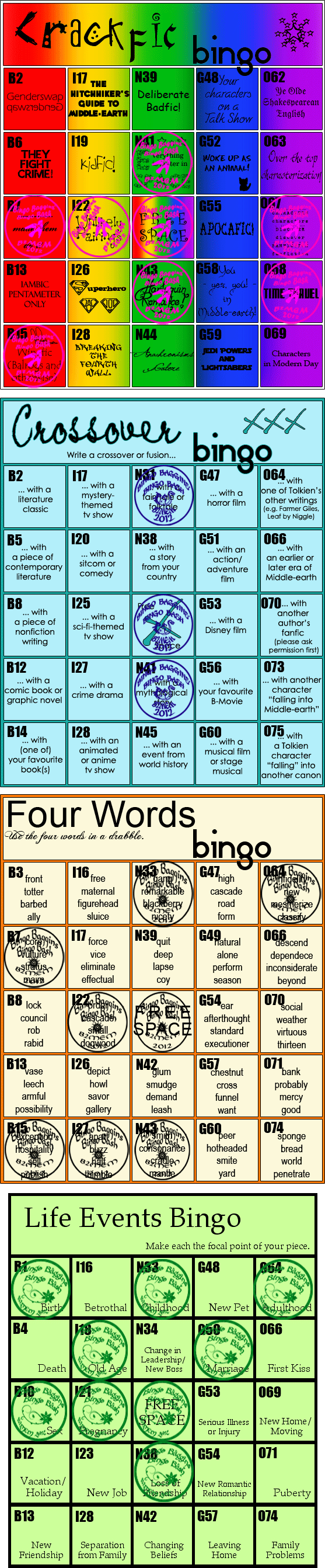 Grey_Wonderer's Bingo Cards