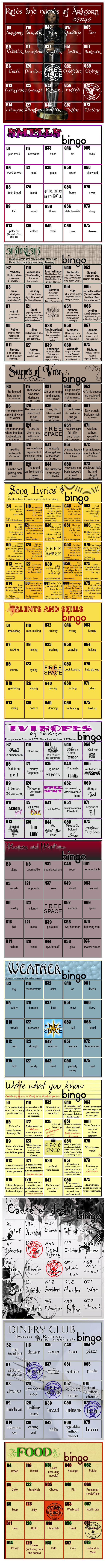 Kelly's Bingo Cards
