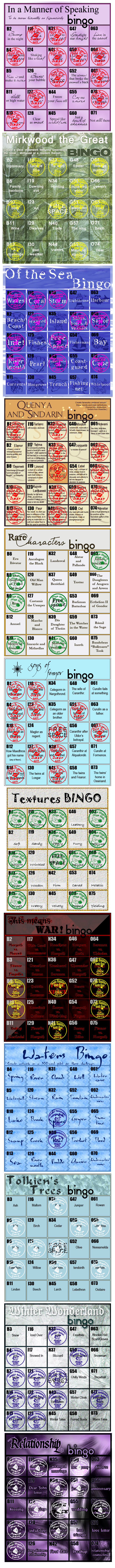 Naurring's Bingo Cards