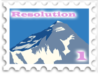 January 2020 New Years Resolution challenge creator stamp with mountain