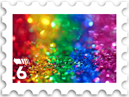 June 2021 Back to the Future SWG Challenge stamp Pride - colorful glitter in the pattern of the Pride rainbow 