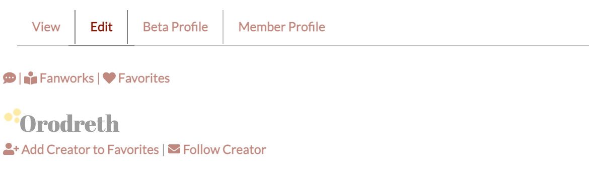 Screenshot of a member profile highlighting the Edit tab