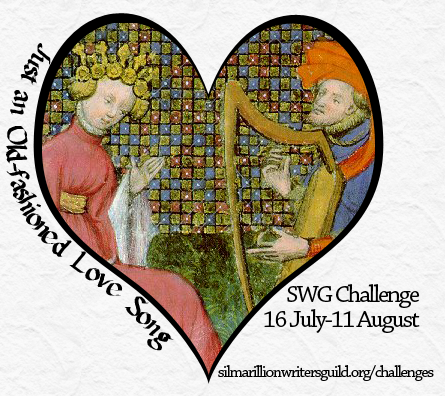 July 2017 SWG challenge Just an Old-Fashioned Love Song banner with a medieval couple in a heart