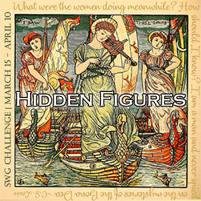 March 2019 SWG challenge Hidden Figures banner with three women in swan ships