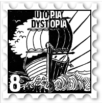 August 2020 Utopia-Dystopia SWG challenge stamp - black and white ship