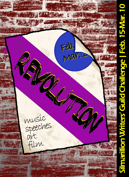 February 2017 SWG challenge Revolution banner with a flier on a brick wall