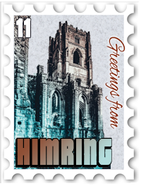 November/December 2020 Postcards from Middle-earth SWG challenge stamp - old tower labeled Himring
