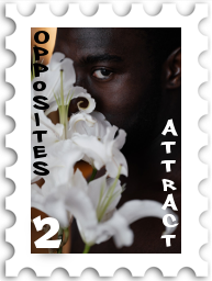February 2022 SWG Opposites Attract Challenge Character of Color stamp - a Black person with their nose and mouth obscured by a bunch of white lilies