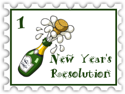 January 2019 SWG New Year's Resolution challenge stamp - illustration of a popping champagne bottle with the challenge title
