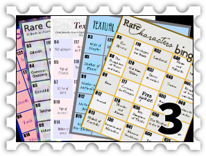 March 2019 Hidden Figures SWG challenge stamp - Image of 5 B2MEM bingo cards fanned out