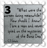 March 2019 Hidden Figures SWG challenge stamp - CS Lewis quote: "What were the women doing meanwhile? How should I know? I am a man and never spied on the mysteries of the Bona Dea."