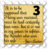 March 2019 Hidden Figures SWG challenge stamp - Jane Austen quote: "It is to be supposed that Henry was married, since he had certainly four sons, but it is not in my power to inform the REader who was his wife."