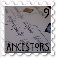 September 2017 Ancestors SWG challenge stamp - Illustration of a family tree written in tengwar with elven heraldry