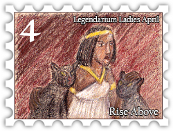 April 2018 Rise Above SWG challenge stamp - Drawing of Queen Berúthiel with her cats