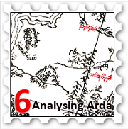June 2018 Analysing Arda SWG Challenge Stamp - section of a Tolkien map with elvish labels