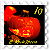 October 2018 B-Movie SWG challenge stamp - An illuminated jack-o-lantern that appears to have eaten another jack-o-lantern