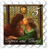 May 2019 Caprice And Chance SWG challenge stamp - Detail from Gabriel Rossetti painting "Paolo and Francesca da Rimini"