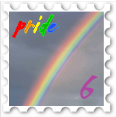 June 2019 Pride SWG Challenge Stamp - photo of a rainbox against a cloudy sky
