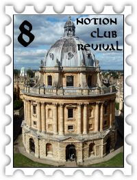 August 2019 Notion Club Revival SWG challenge stamp - Photo of Radcliffe Camera from an upper story