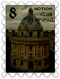 August 2019 Notion Club Revival SWG challenge stamp - Photo of Radcliffe Camera from an upper story on an overcast day
