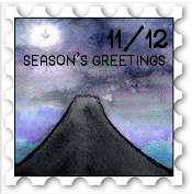 November/December 2019 Season's Greetings SWG Challenge stamp - watercolor of a mountain in silhouette against a colorful night sky with Earendil shining