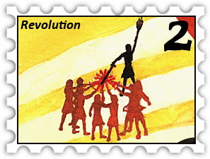 February 2017 Revolution SWG challenge stamp - Silouettes of Fëanor and his sons at te moment of the Oath