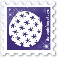 January 2017 Taboo SWG challenge stamp - stylized graphic of a star overlaid with star shapes on a blue-purple background and text "the beginning of days"