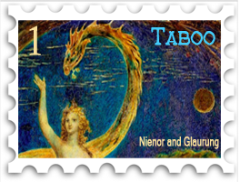 January 2017 Taboo SWG challenge stamp - color drawing of Nienor and Glaurung
