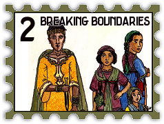 February 2018 Breaking Boundaries SWG challenge stamp - illustration of a family group of men or elves of color