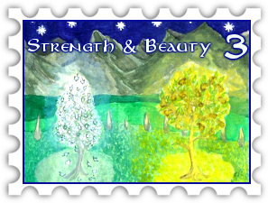 March 2017 Strength and Beautry SWG challenge stamp - illustration of the Two Trees