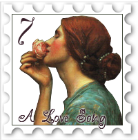 July 2017 Just an Old-Fashioned Love Song SWG challenge stamp - Detail from John Williams Waterhouse's painting "An English Rose smelling a Rose"
