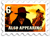June 2022 Also Appearing SWG challenge stamp - cowboys on a yellow background