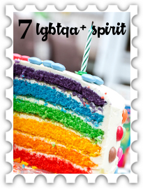 July 2018 Teen Spirit SWG challenge stamp - Photo of a slice of rainbow layer cake