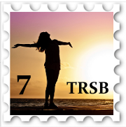 July 2018 Teen Spirit SWG challenge stamp - Photo a person in an exultant T pose silhouetted against a rising sun over the ocean