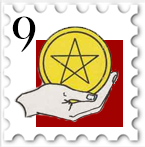 September 2022 Major Arcana challenge stamp - a hand holds a pentagram in a golden circle