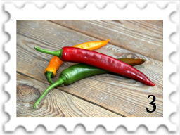 March 2024 It Comes In Threes SWG challenge stamp - photo of three hot peppers piled together 