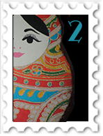 February 2024 Meet & Greet SWG challenge stamp - colorful Matryoshka doll