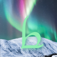 formen tengwa with northern lights over snowy mountains in the background