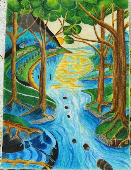 Floating through the Forest River by Varda delle Stelle