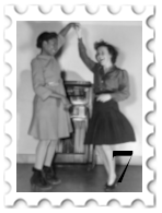 July 2025 Swinging 40s SWG challenge stamp - black and white photo of two women swing dancing