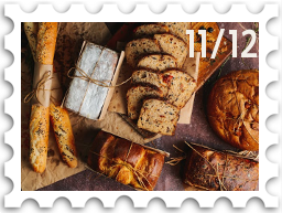 November/December 2025 Great Beleriand Bake-Off SWG challenge stamp - a photo of half a dozen different types of bread