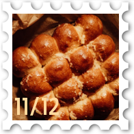 November/December 2025 Great Beleriand Bake-Off SWG challenge stamp - a photo of freshly baked pull-apart bread