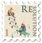 January 2026 Resolution challenge stamp - image of a person about to climb a rope festooned with bells