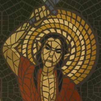 Thumbnail image. A mosaic depiction of the Oath of Feanor.