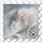 August 2026 Allusive SWG challenge  stamp - color illustration of a head in profile with blowing hair