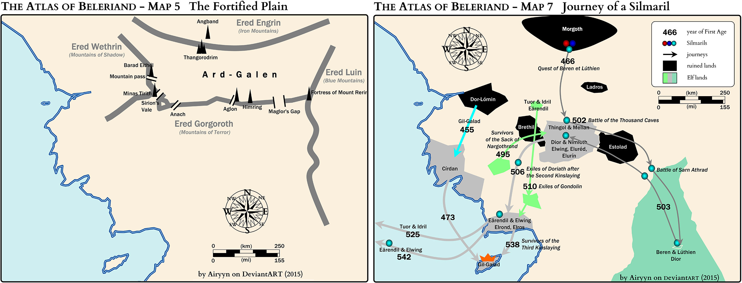 The Atlas of Beleriand — Map 5 and & by Airynn