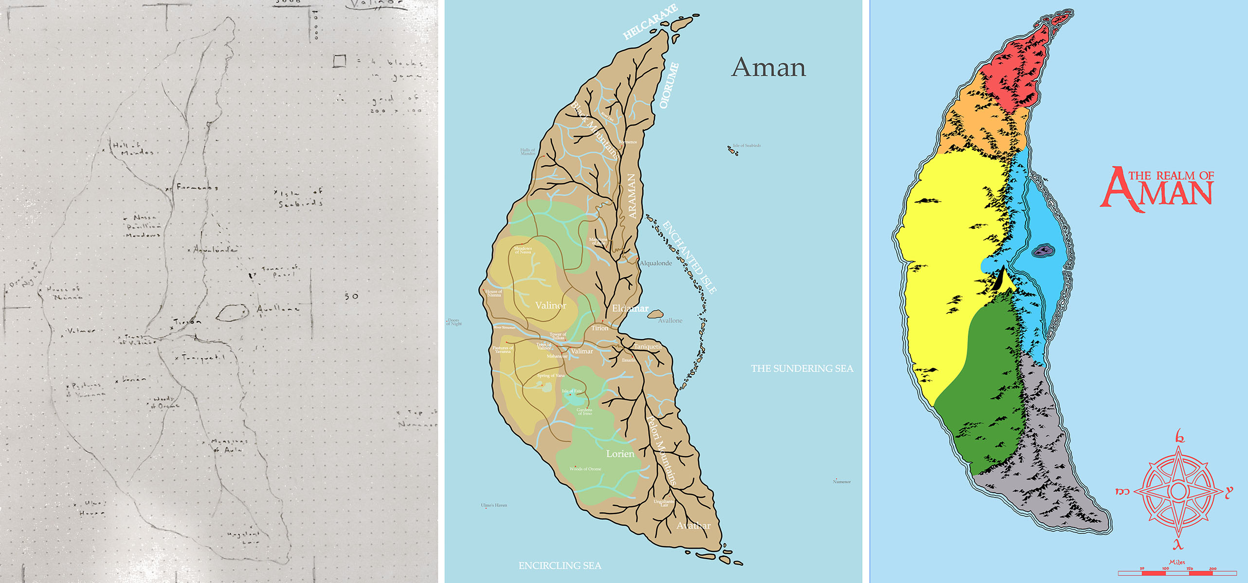 Stages of the Aman map creation process by Nelman Black