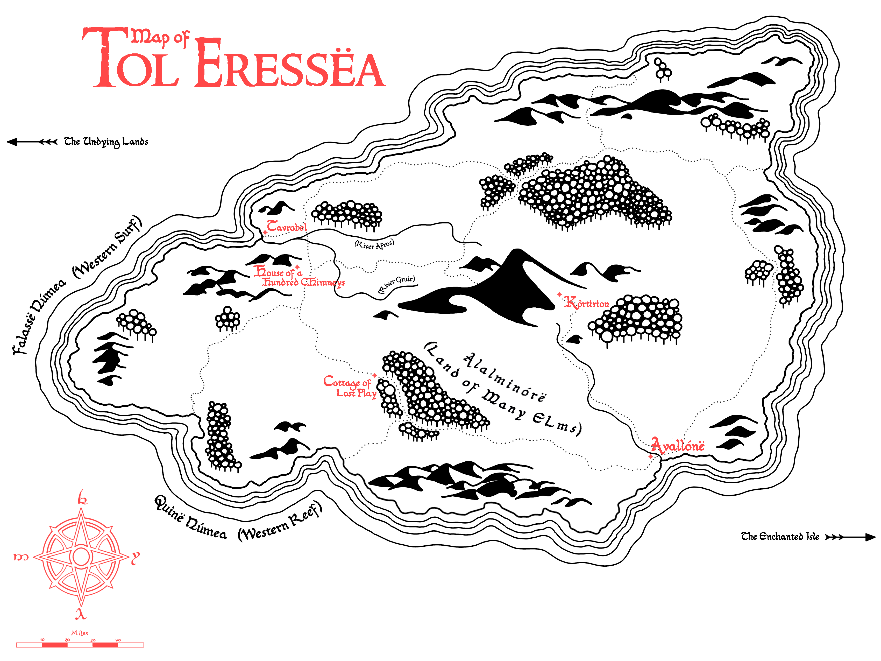 Map of Tol Eressëa by Nelman Black